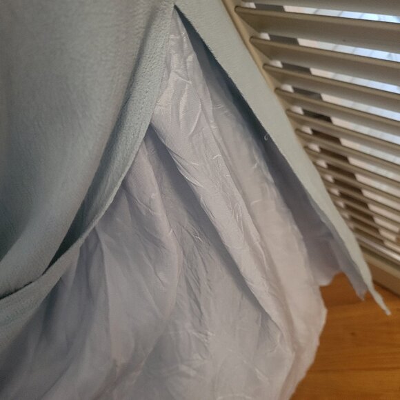 Floor Length Blue Linen Dress with Back Slit Size 8 - Picture 5 of 6